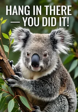 Koala On Eucalyptus Hang In There You Did It