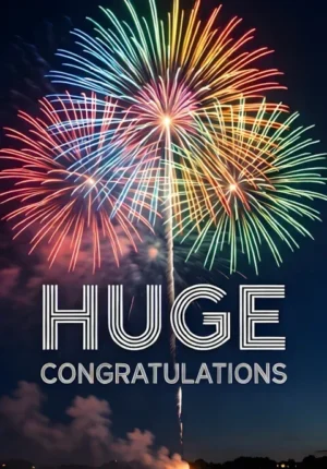 Rainbow Fireworks Huge Congratulations