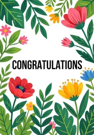 Wildflower Meadow Illustration Congratulations