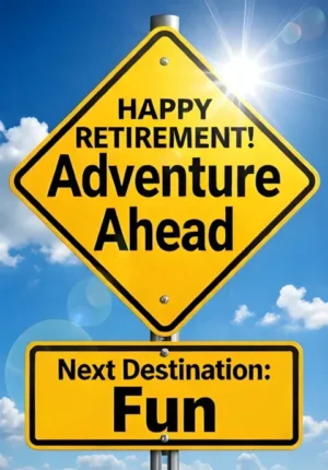 Adventure Ahead Road Sign Happy Retirement Next Destination Fun