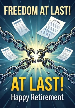 Broken Chains Flying Paperwork Freedom At Last Happy Retirement