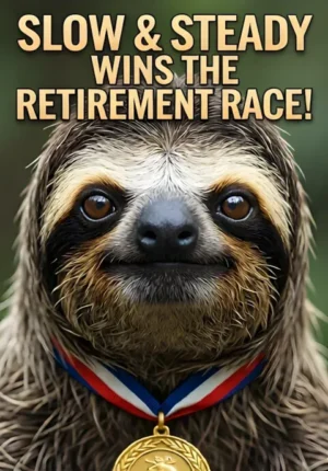 Sloth With Retirement Medal Slow Steady Wins The Retirement Race