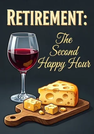 Wine Glass Cheese Board Retirement The Second Happy Hour
