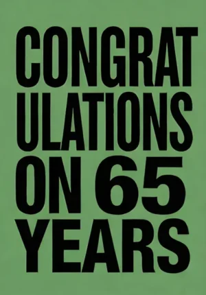 Clean Design Solid Green Background Congratulations On Years Age 65