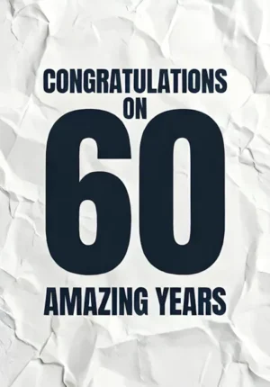 Clean White Background Congratulations On Amazing Years Age 60