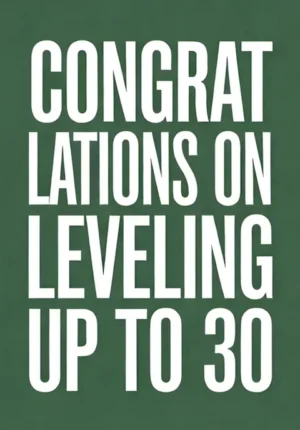 Sage Green Background Congratulations On Leveling Up To Age 30