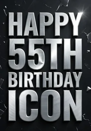 Solid Charcoal Background Icon Age 55