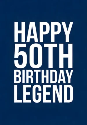 Solid Deep Blue Background Legend Age 50