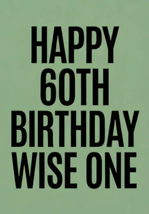 Solid Sage Green Background Wise One Age 60