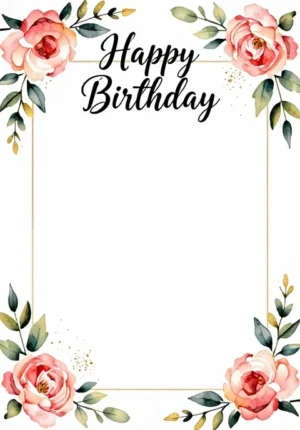 Watercolour Rose Birthday