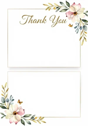 Watercolour Floral Thank You