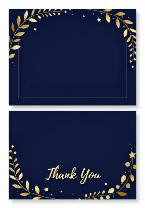Navy Gold Thank You
