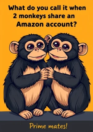 What Do You Call Two Monkeys Sharing An Amazon Account Prime Mates!